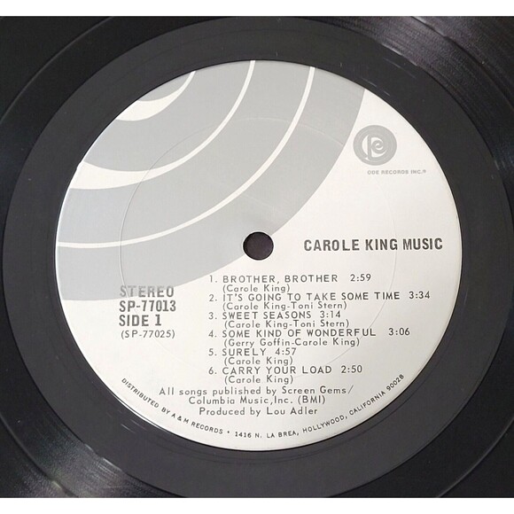 Carole King LP - Music - Ode SP-77013 VG/VG Rock W/Insert '71 Textured - Picture 6 of 7